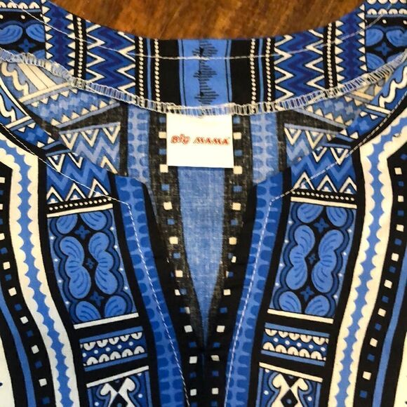 Big Mama Dakishi shirt blue/white one size NWOT - Picture 3 of 9